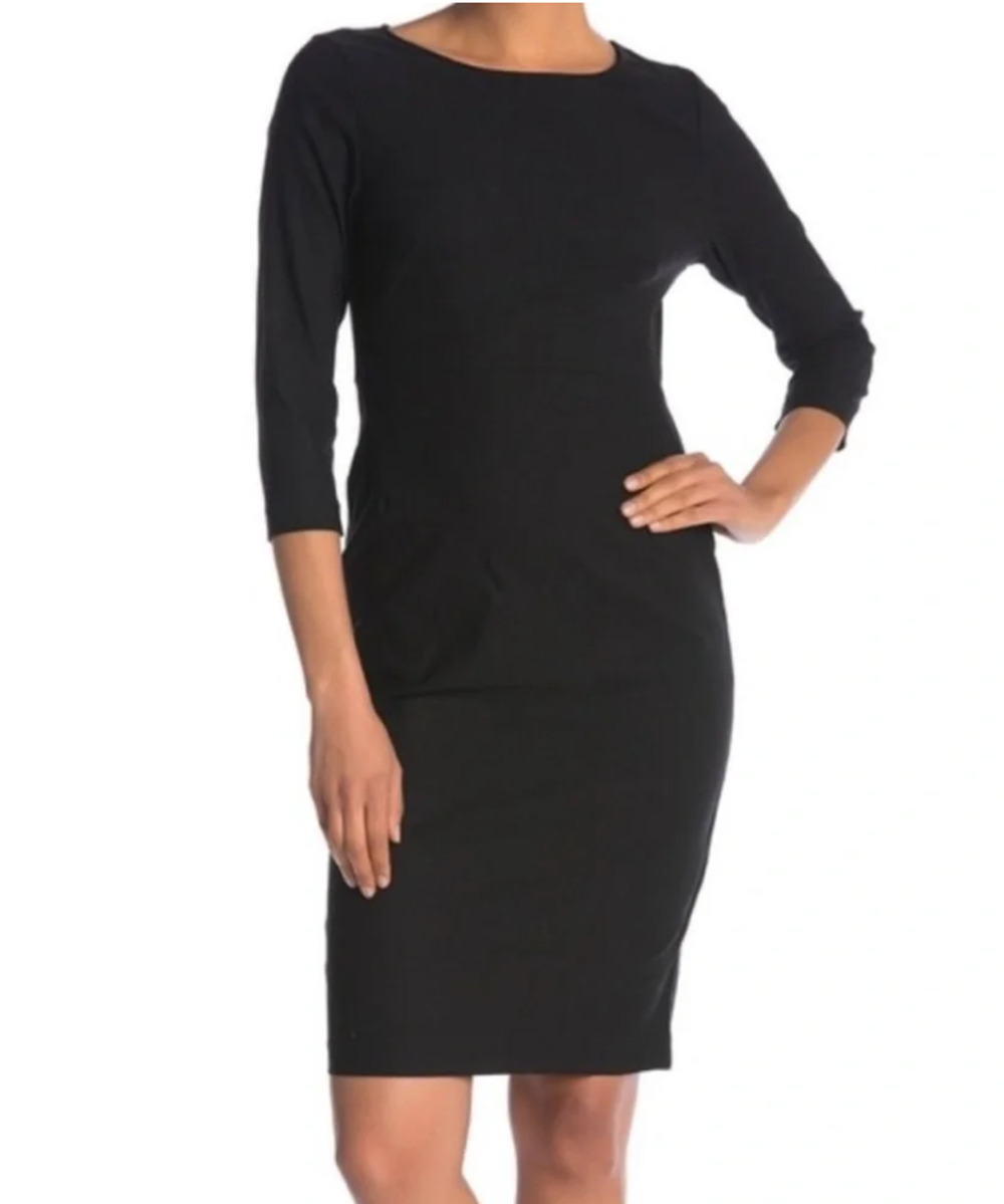 JARBO SEATTLE Luxe Ruched 3/4 Sleeve Midi Stretch Jersey Dress YOOX 36 6 M $598